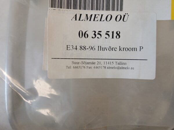 Bmw E34 88-96 Iluvõre kroom parem 0635518